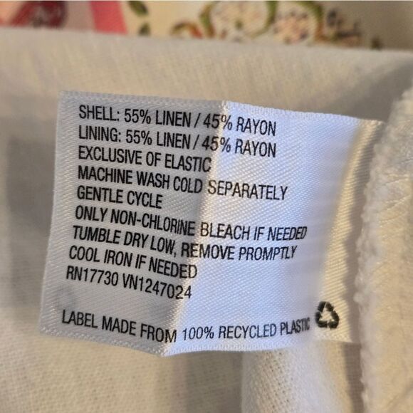 Universal Thread White Bow Detail Linen Blend Crop Top - Picture 7 of 7